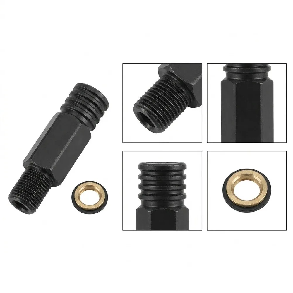 Transmission Oil Filler Adapter Black Steel Leak For Proof Screw In Tool For Durable Fluid Injection Easy Install Hand Tool