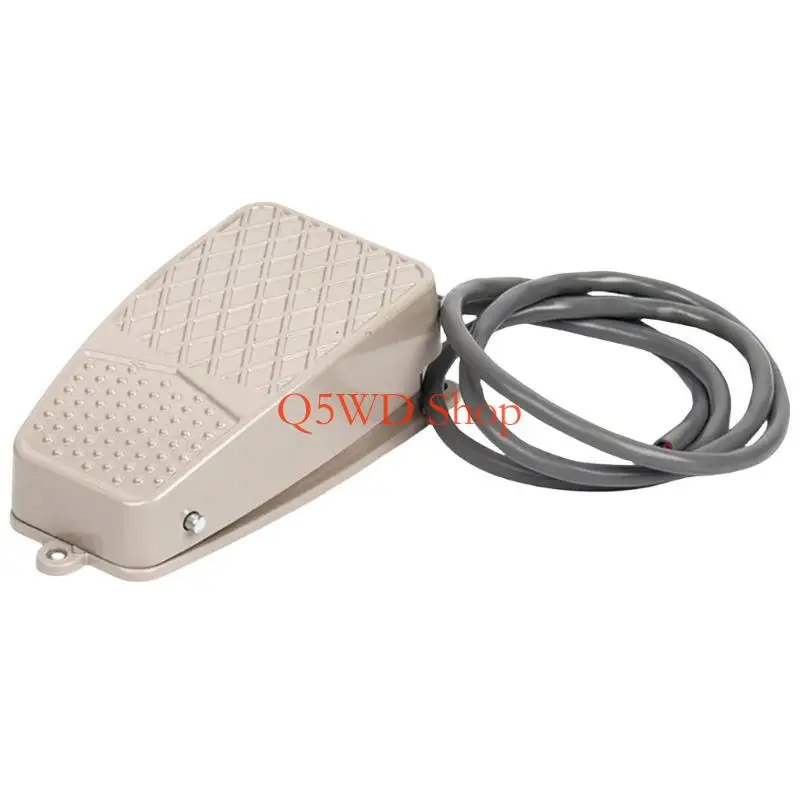Q5WD Heavy Duty Electrical Momentary Foot Pedal Switches Controller with Nonslip Surfaces Aluminum Fit for Workshop Equipment