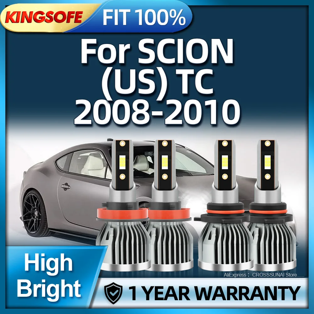 

2/4Pcs 180W High Power Car Headlight LED Bulb H11 HB3 CSP Tubro Light 6000K with Fan Cooling For SCION (US) TC 2008 2009 2010