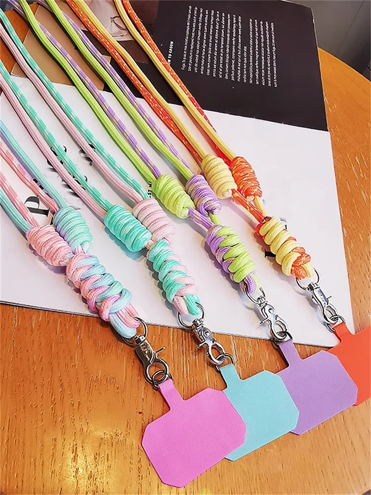 1pc Y2k Stylish Durable Paracord Lanyard Anti-Loss Adjustable Hand-Woven With Buckle Keys Work Mobile Phones Perfect Accessory