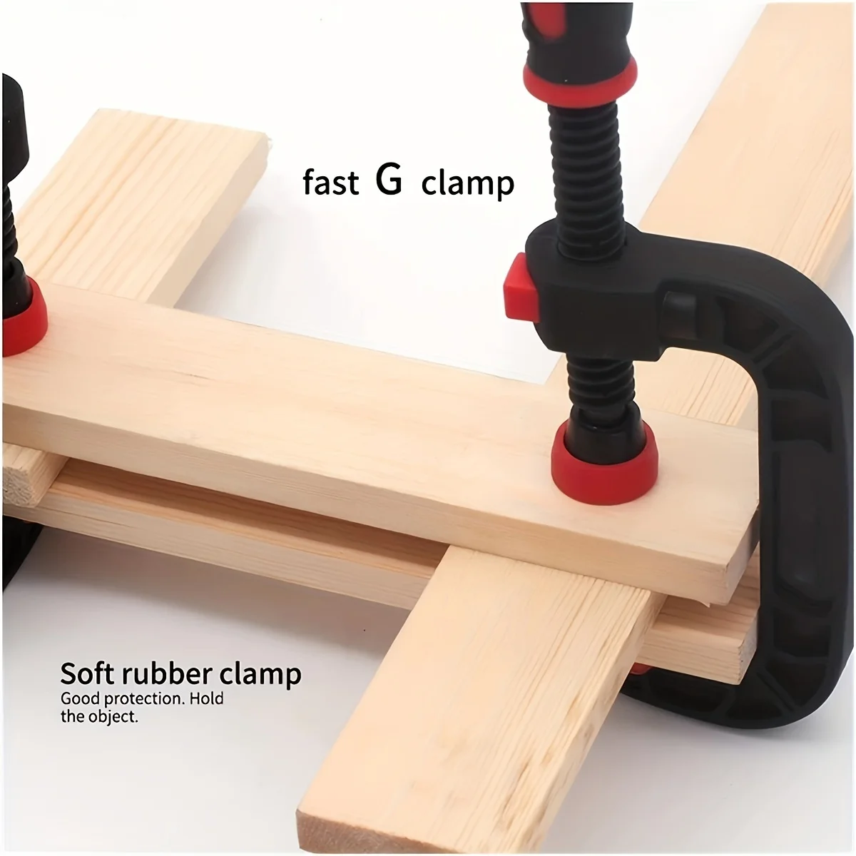 Heavy-Duty C-Shaped Spring Clamps for Crafting with Strong Clamping Force Reinforced Plastic Nylon Jaw Activity Chuck