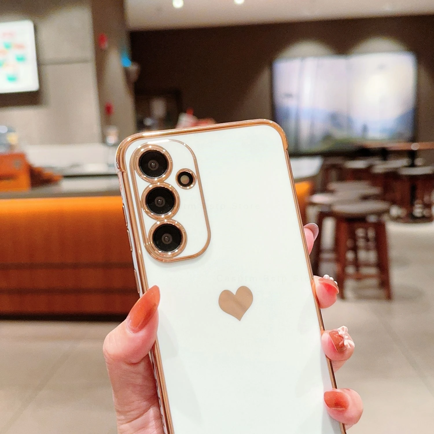 Funda de teléfono con patrón lateral de corazón de amor para Samsung Galaxy A55, A54, A53, A52, A52S, 4G, 5G, A35, A25, A15, A34, A24, A14, A12,