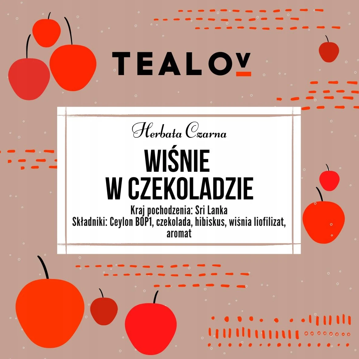 Herbata TEALOV czarna WIŚNIE W CZEKOLADZIE 100 g