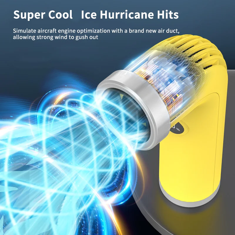 Leaveless High-speed Handheld Fan Water Pipe Design Large Battery Capacity Light Weight Trendy and Beautiful USB New Unique