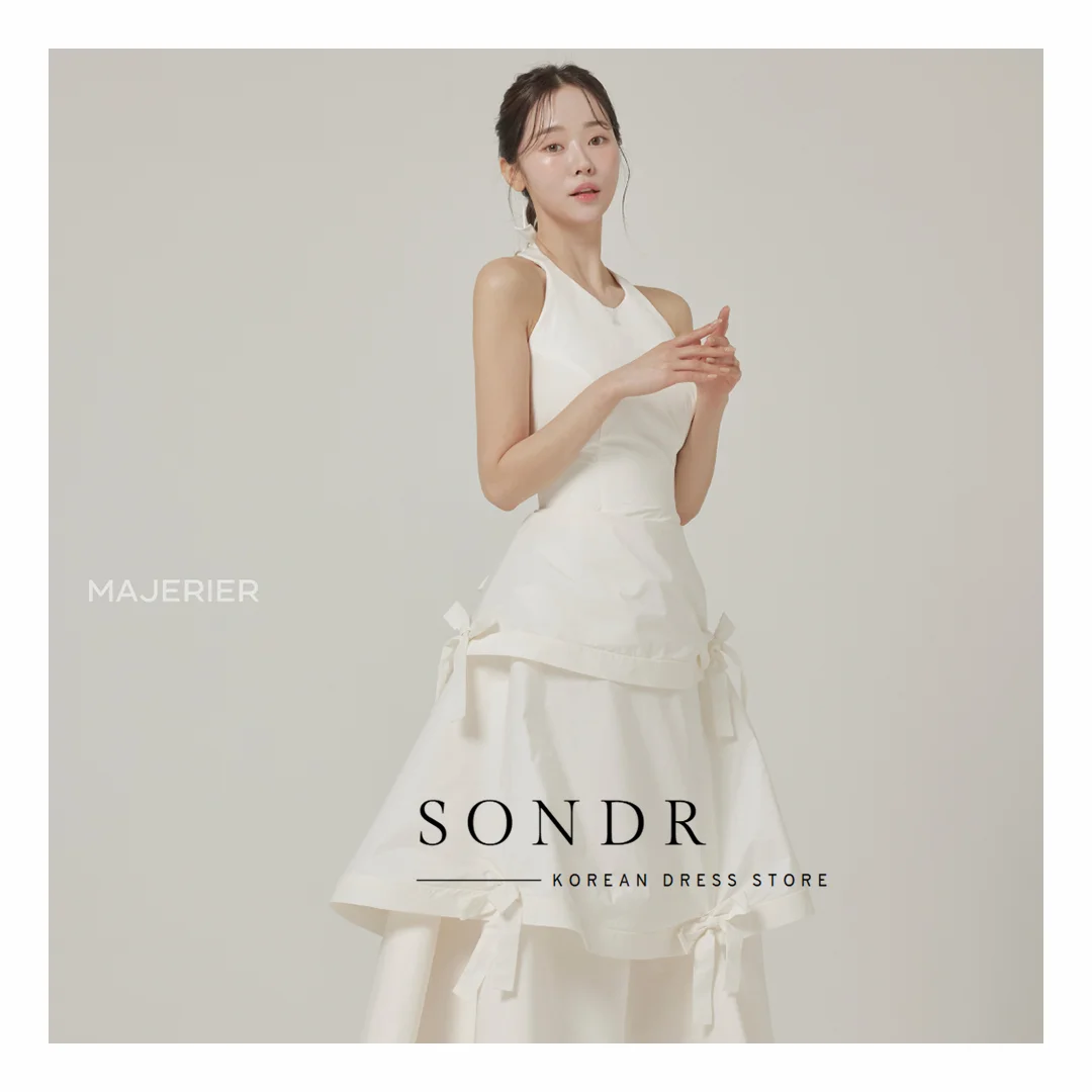 Sondr Japanese Lovely Women Wedding Dresses Taffeta A Line Tiered Bow Bridal Party Gown Customized O-Neck Reception Dresses