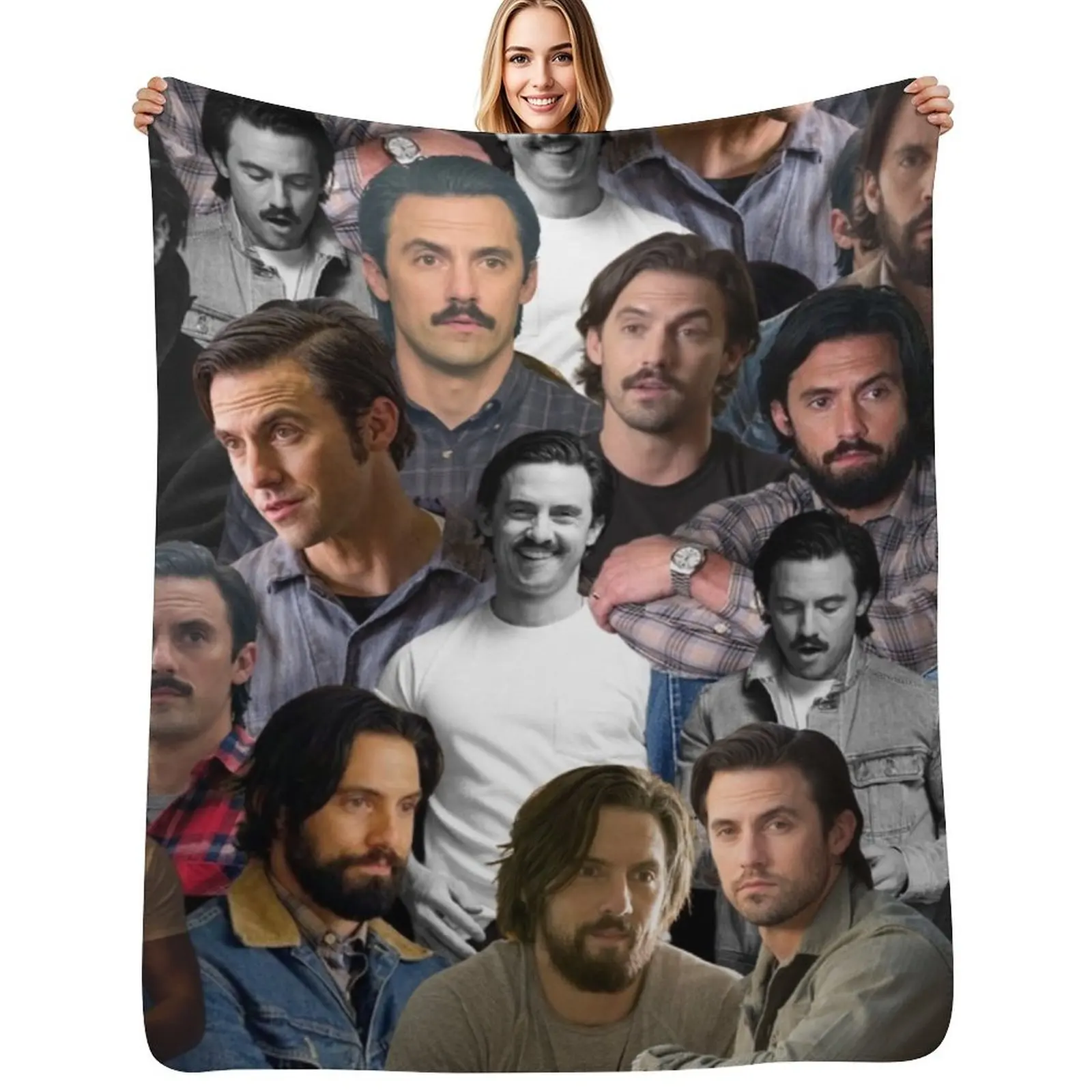 Milo Ventimiglia صورة مجمعة رمي بطانية فروي فاخرة رمي بطانية هدية مضحكة #1