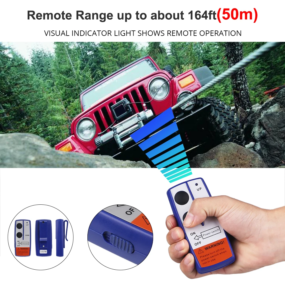 12V 500A Winch Remote Contactor Winch Control Solenoid Relay Twin Wireless Remote Kit Car Motorcycle Off Roaders Accessories