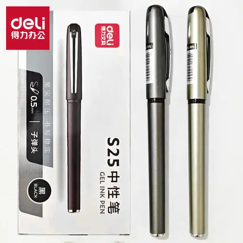 Juego de bolígrafos de Gel, bolígrafo clásico con punta de bala de 0,5mm, tinta negra suave, bolígrafo para firma, suministros escolares y de oficina, 3 uds.