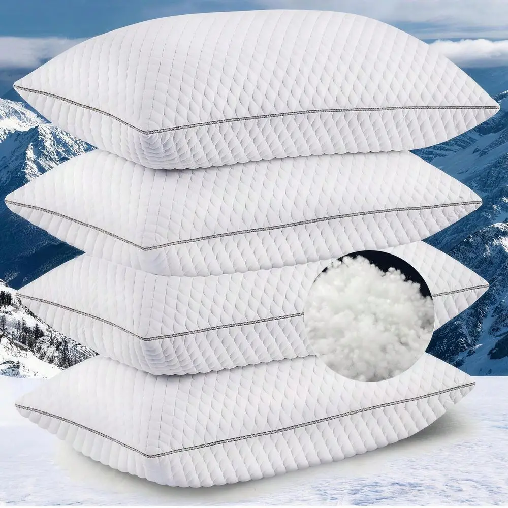 Luxury Hotel Collection Pillows For Bed UltraSupportive For Deep Sleep Neck, Resilient HighLoft Core, Hypoallergenic Adult