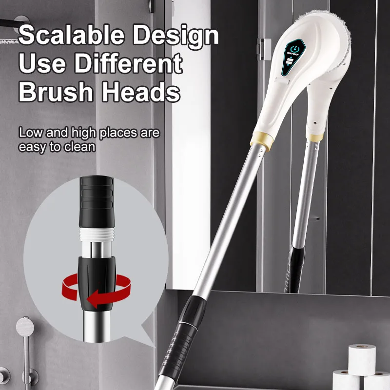 Multi Functional Electric Cleaning Brush Extended Retractable Household Electric Brush Floor Cleanin Bathroom Stove Brush