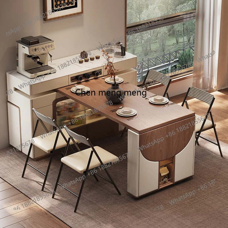 

Вращающийся многофункциональный направляющий из массива дерева для небольшой квартиры, перевернутая островная платформа, выдвижной складной обеденный стол