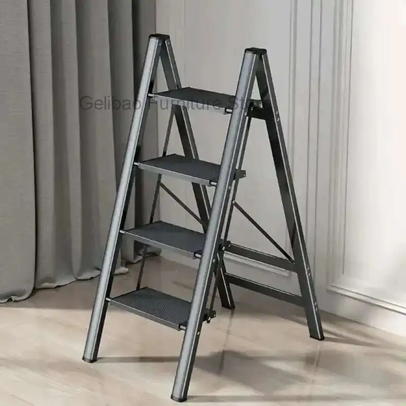 

Multifunctional High Stools Kitchen Thickened Telescopic Ladder Stable Structure Step Stool Non-slip Foot Pad Ladder Stool