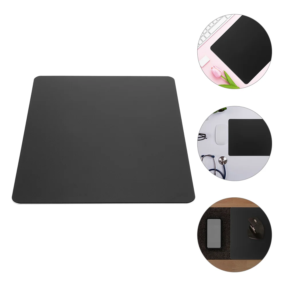 Aluminum Alloy Mouse Pad Gaming Hard Mat Double Side Ultra Thin Metal Black Office