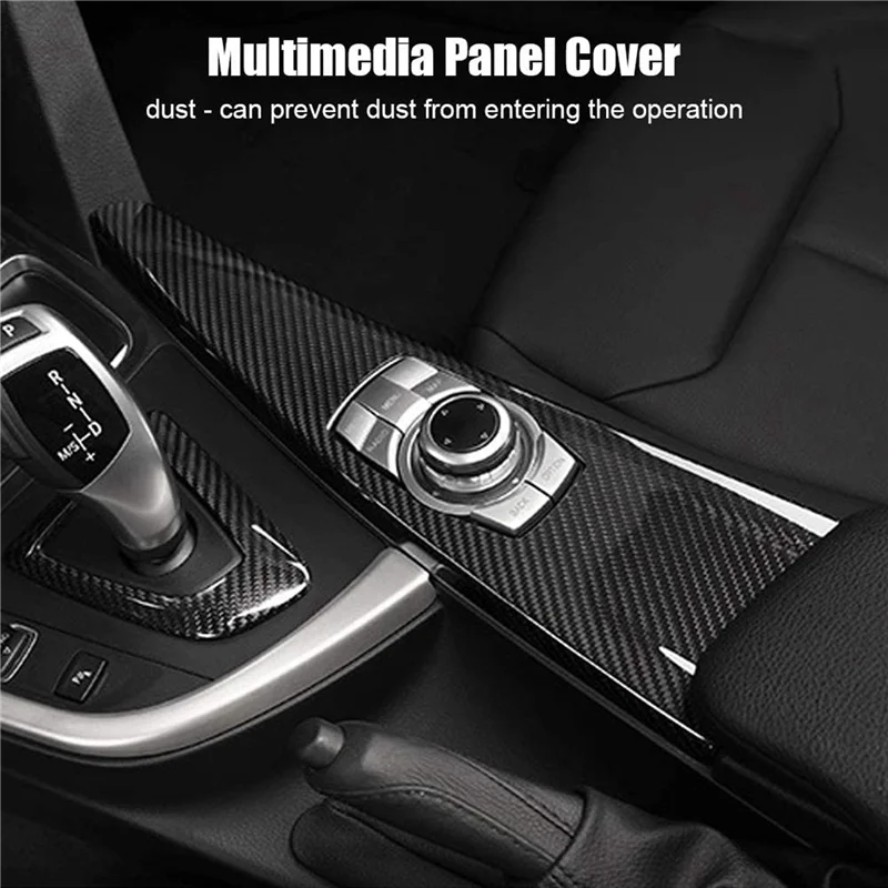 

2X автомобильная мультимедийная панель, накладка, наклейка для BMW 3 серии F30 F34 4 серии F33 F36, внутренняя отделка из углеродного волокна