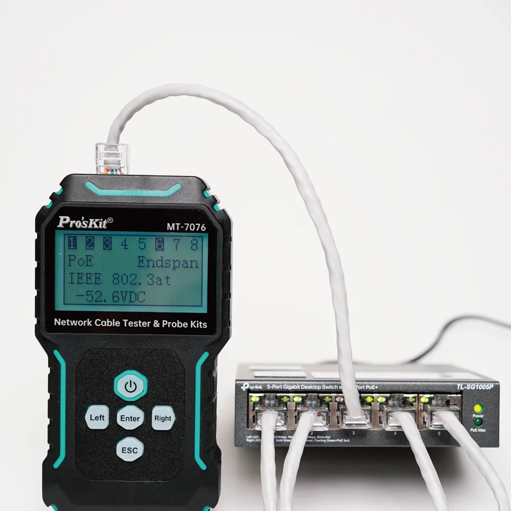 Pro'sKit LCD Network Cable Tester & Probe Kit Dual Mode Wire Finder Measurement Range 2.5~200m Non-contact Voltage Tester Tools