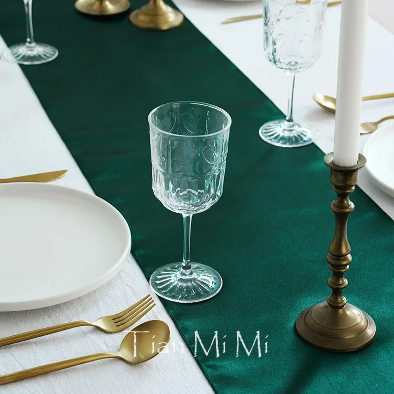 Silk Satin Table Runner Coffee Dining Simple Luxury Christmas Birthday Home Modern Wedding Party Table Decoration