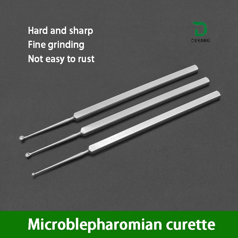 Microscopic Ophthalmic Instruments Mollusca Curette Curette Stainless Steel Blepharomian Gland Curette Dermatologic Wart Scrap