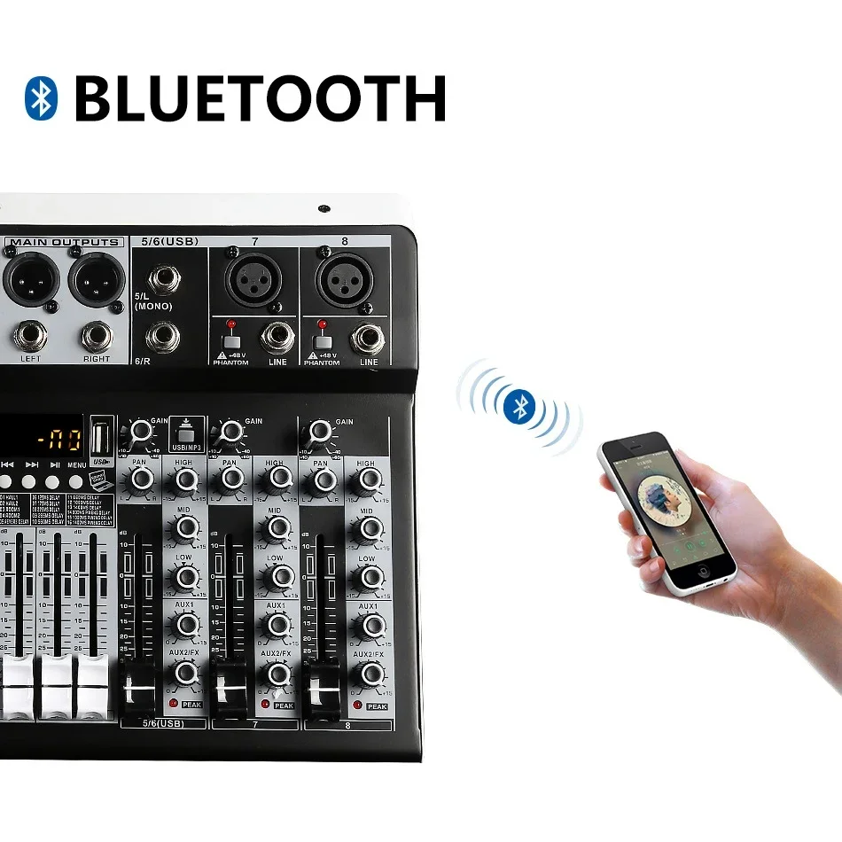 

Новый RP-8 профессиональный 8-канальный звуковой аудиоконсольный микшер DSP Effector сценический контроллер Mesa De Som Digital DJ Audio Mi