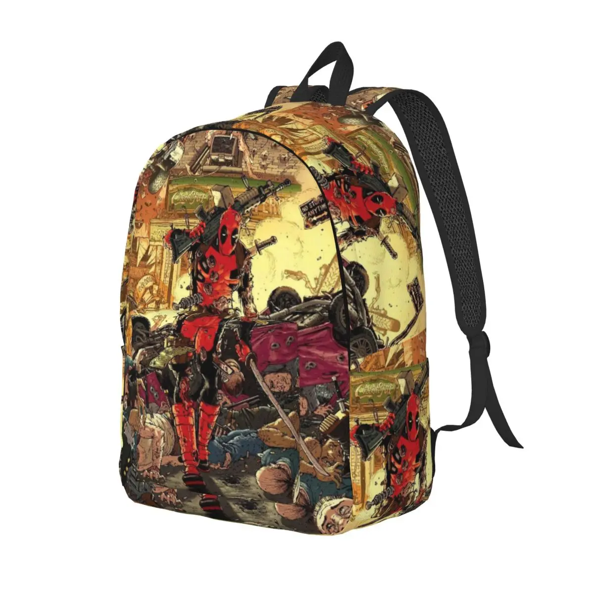 Custom Deadpool Detailed Art Laptop Backpack Women Men Casual Bookbag for School College Student Bags