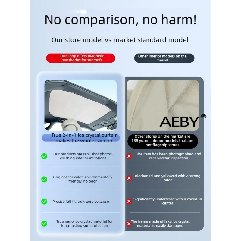 For BYD Atto 2 2024-2025 Static Cling Sunroof Sunshade,Sun Block Curtain Static Adhesive,Sunroof Sunshade Cover,heat shield