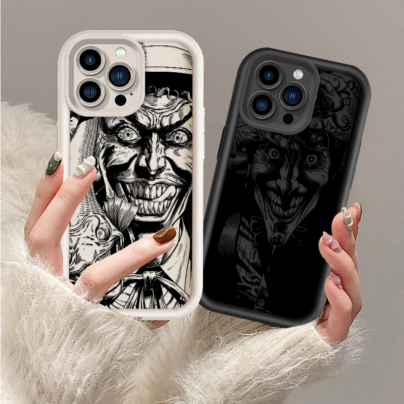 Dark Knight Horrifying Joker For iPhone 15 14 13 12 11 Pro Max XS X XR 7 8 Plus 6S 5S Silicon Eye Ladder Phone Case