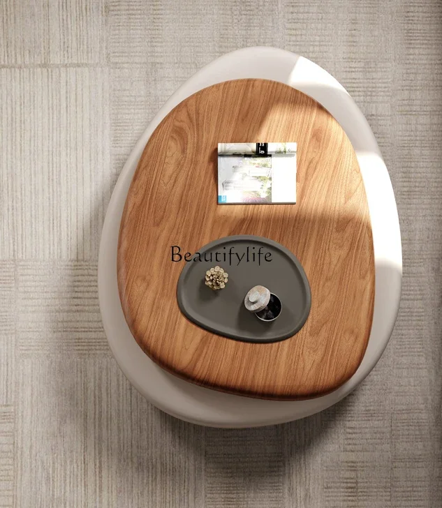 

LD6Pebble Coffee Table Small Apartment Italian Minimalist Living Room Home Special-Shaped Rotating Coffee Table