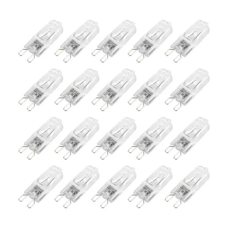 BAAJ-20Pcs G9 Halogen Light Bulbs, Clear Halogen Lamps Dimmable,Warm White 2800K For Chandeliers,Pendants,Landscape Lights