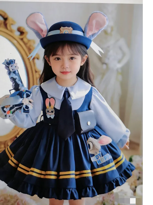 

Осень-зима 2022, новинка, юбка для офицера полиции с кроликом для девочек, юбка принцессы Джуди, офицер полиции Лолиты Dr, детская одежда