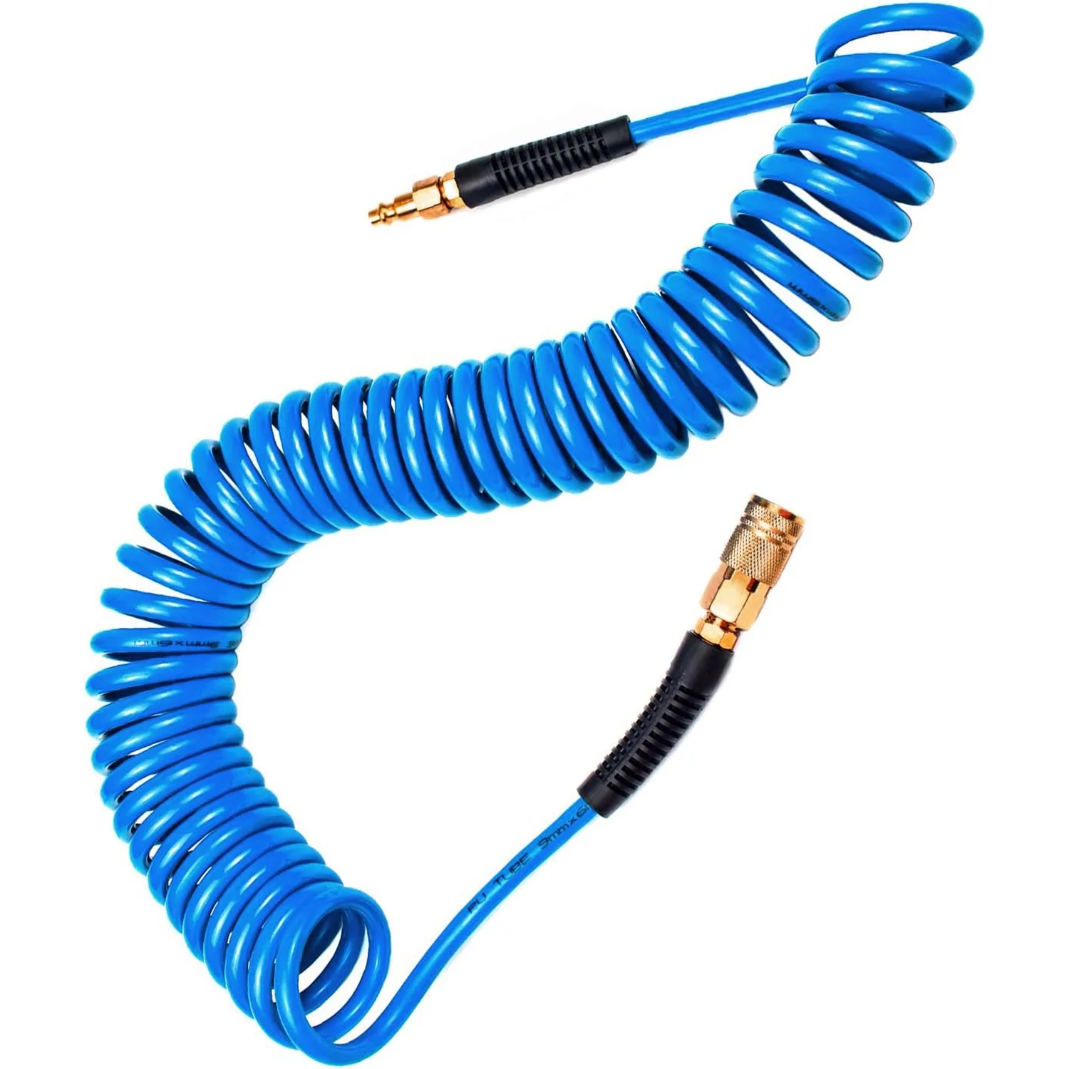 1/4 in X 25 ft Polyurethane Air Hose with Bend Restrictor, 1/4 Solid Pure Copper Quick Connect Fittings and I/M Plug Kit