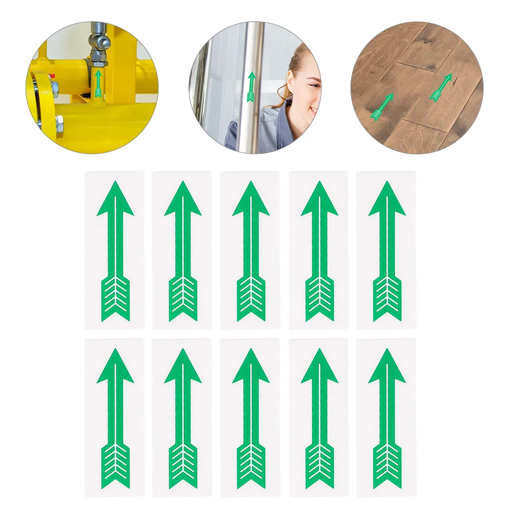 10 Pcs Arrow Stickers Indication Sticker Screen Printed Oil Proof Tear Proof Wall Floor Decals Adhesive Signs