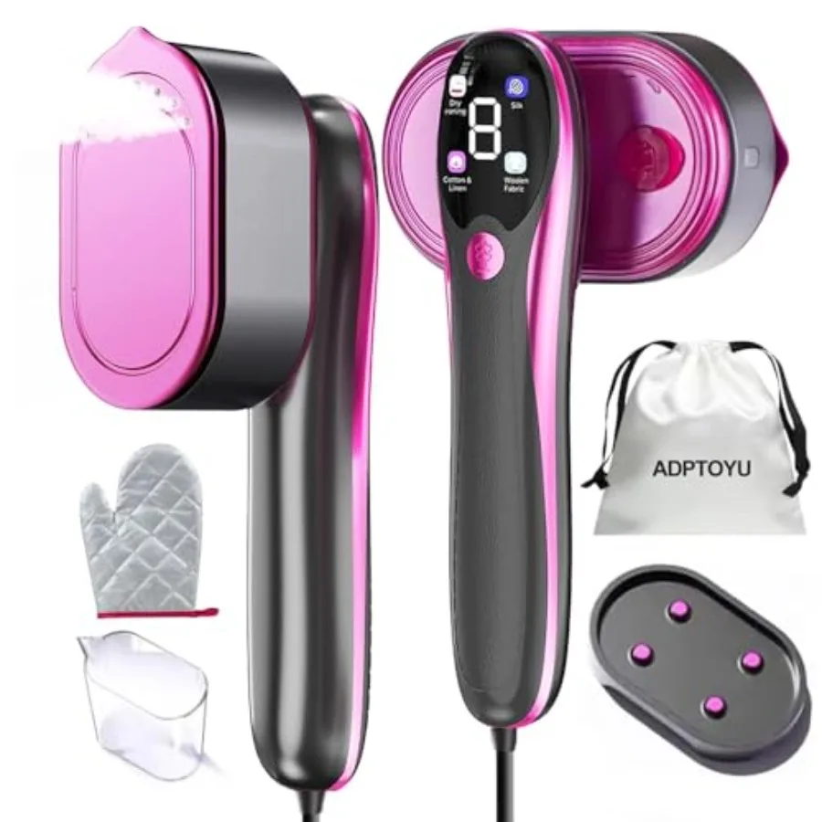 

2-in-1 Steamer and Iron for Clothes Portable Handheld Garment Steamer with LED Display Large Ceramic Panel Travel Clothes Steam