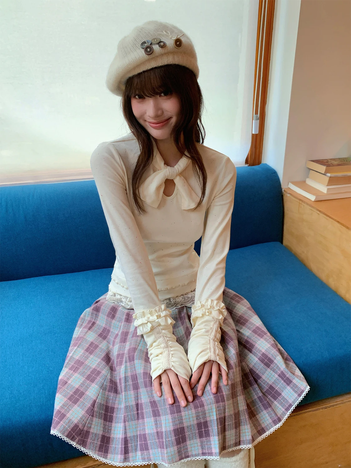 

Женский топ Sweet Knot Long Sve Base irt, деревянный, осень 2022, новинка Sle Fairy T Princ, как кружево irt