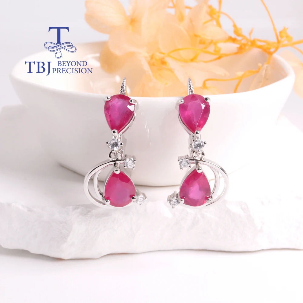 

Noble Beautiful natural filled ruby earrings Elegant light luxury S925 silver women's engagement & Banquet & anniversary gift