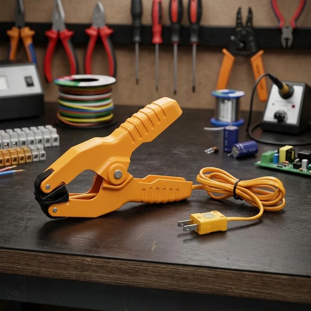 Thermometer Pipe Clamp for K-Type Probes Featuring Ergonomic Design and Stable Grip for Industrial Temperature Readings