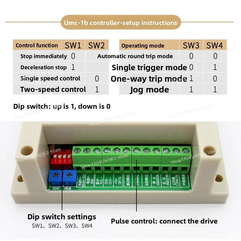 Single Axis Stepper Motor Controller Pulse Programmer 1-100KHz 8I/O for CNC Automation DIY Replacement PLC