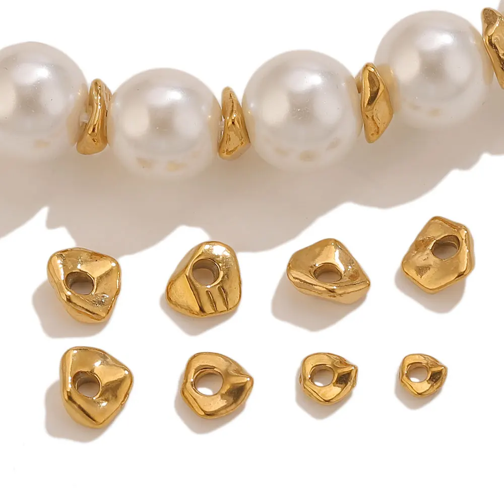10 perles intercalaires irrégulières en acier inoxydable pour la fabrication de bracelets, fournitures de bricolage, séparateurs de perles, composants de bijoux