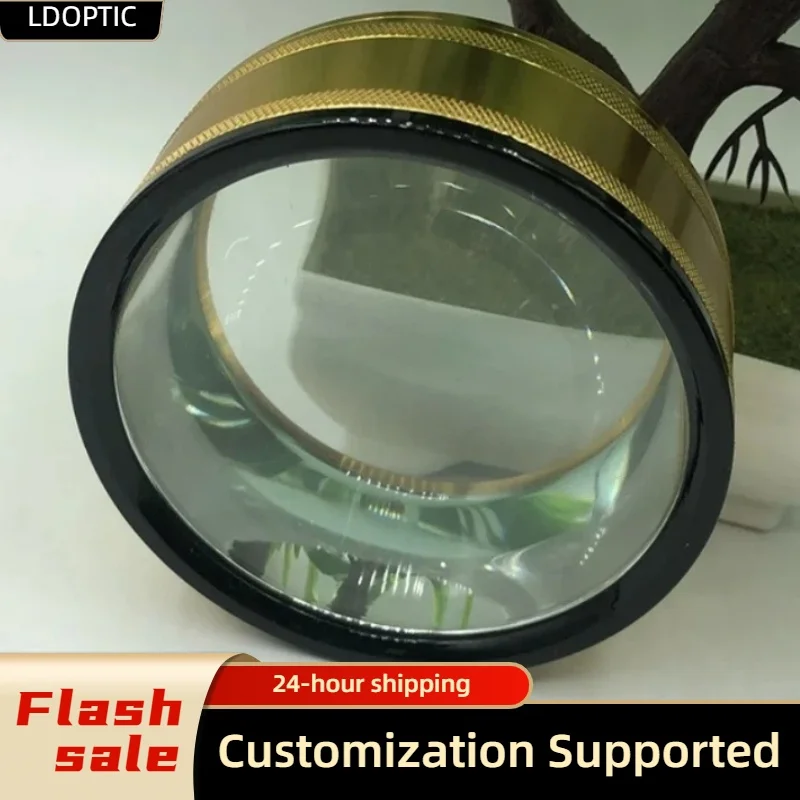 5X 80mm 100mm Desktop Magnifying Glass Paperweight Double Glass Lens Magnifier for Reading Jewelry Identification Map Stamp Hot