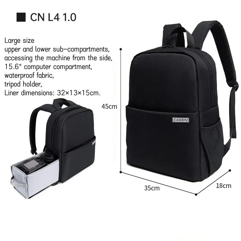 large Camera Backpack DSLR/SLR/Mirrorless Photography Camera Bag Waterproof Case with Tripod Holder& 15.6” Laptop Compartment