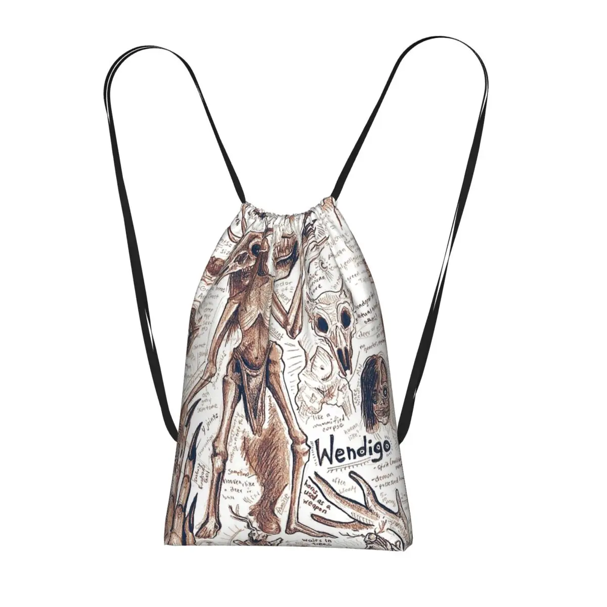 EgertronPuck's Wendigo ANatomy Drawstring Backpack hiking cycling Bag Lightweight Foldable Storage Drawstring Bag for Men Women