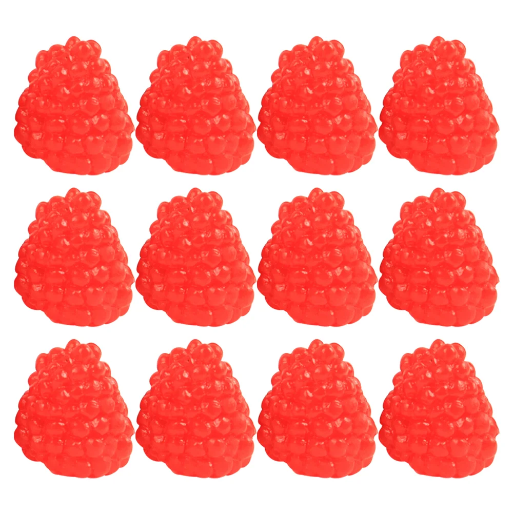 16 Pcs Simulation Fruit Model Fake Cherries Pretend Play Raspberries Lifelike Raspberry Adornment