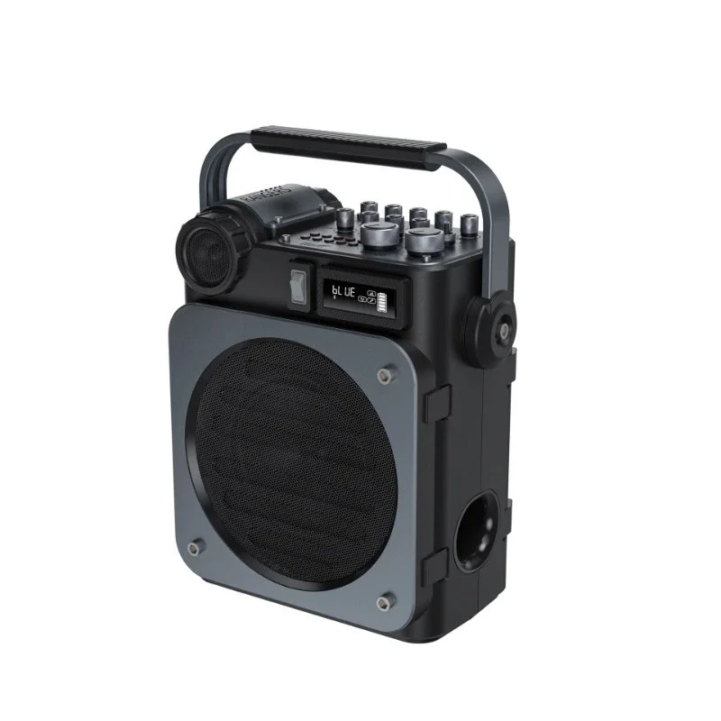 High-power live broadcast small speaker outdoor k-song microphone stereo integrated with sound card