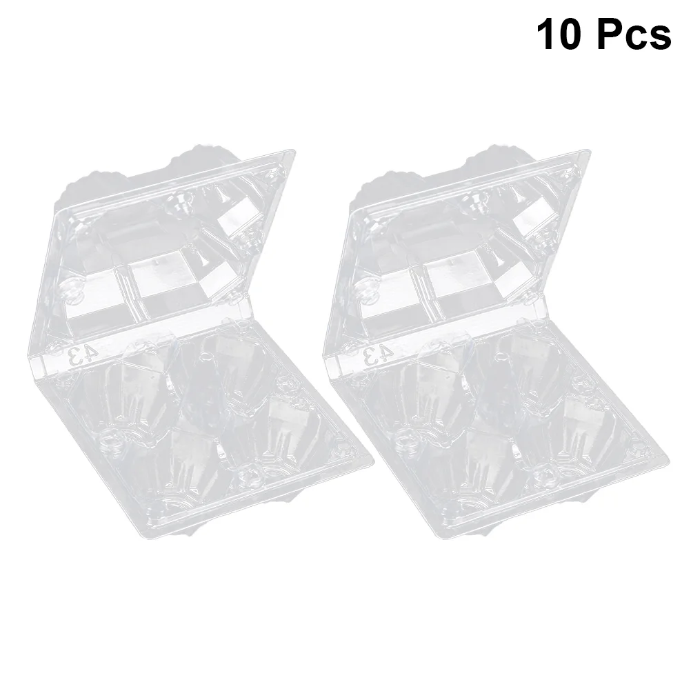 30pcs 4 Grids Portable Egg Tray Transparent Plastic Egg Holder Egg Carrier Packaging Box egg box egg container