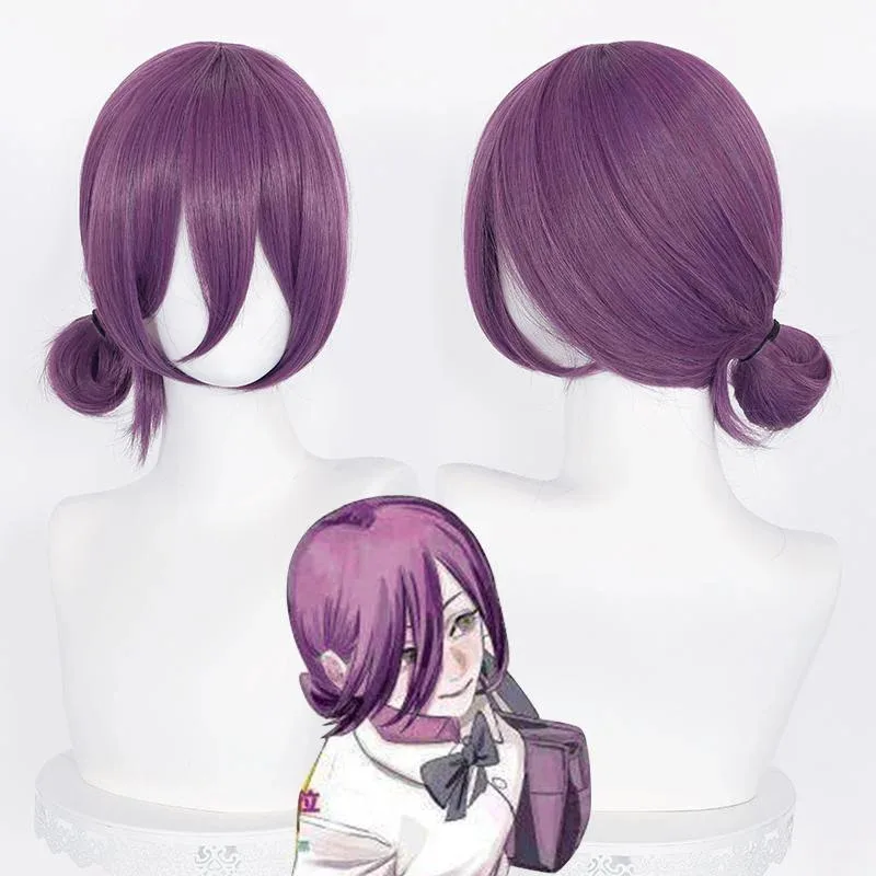Chainsaw ManThe Movie: Reze Arc Adult Cosplay Wig Purple Short Hair Heat Resistant Synthetic Wigs Halloween Carnival Prop om[8