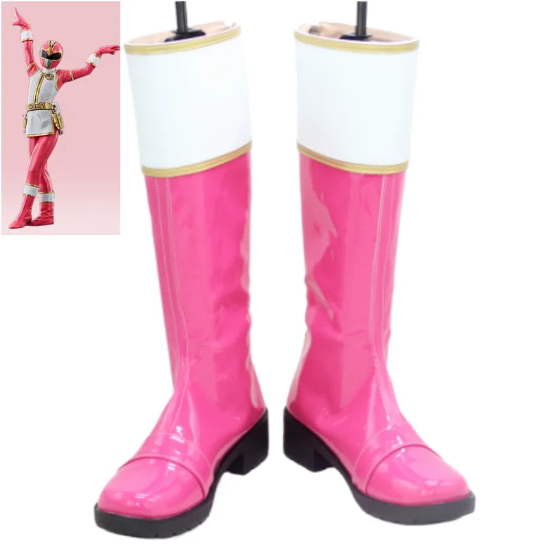 Gosei Sentai Dairanger Cosplay Shoes Pink Blue Boots Halloween Party Role Play Costume Accessories