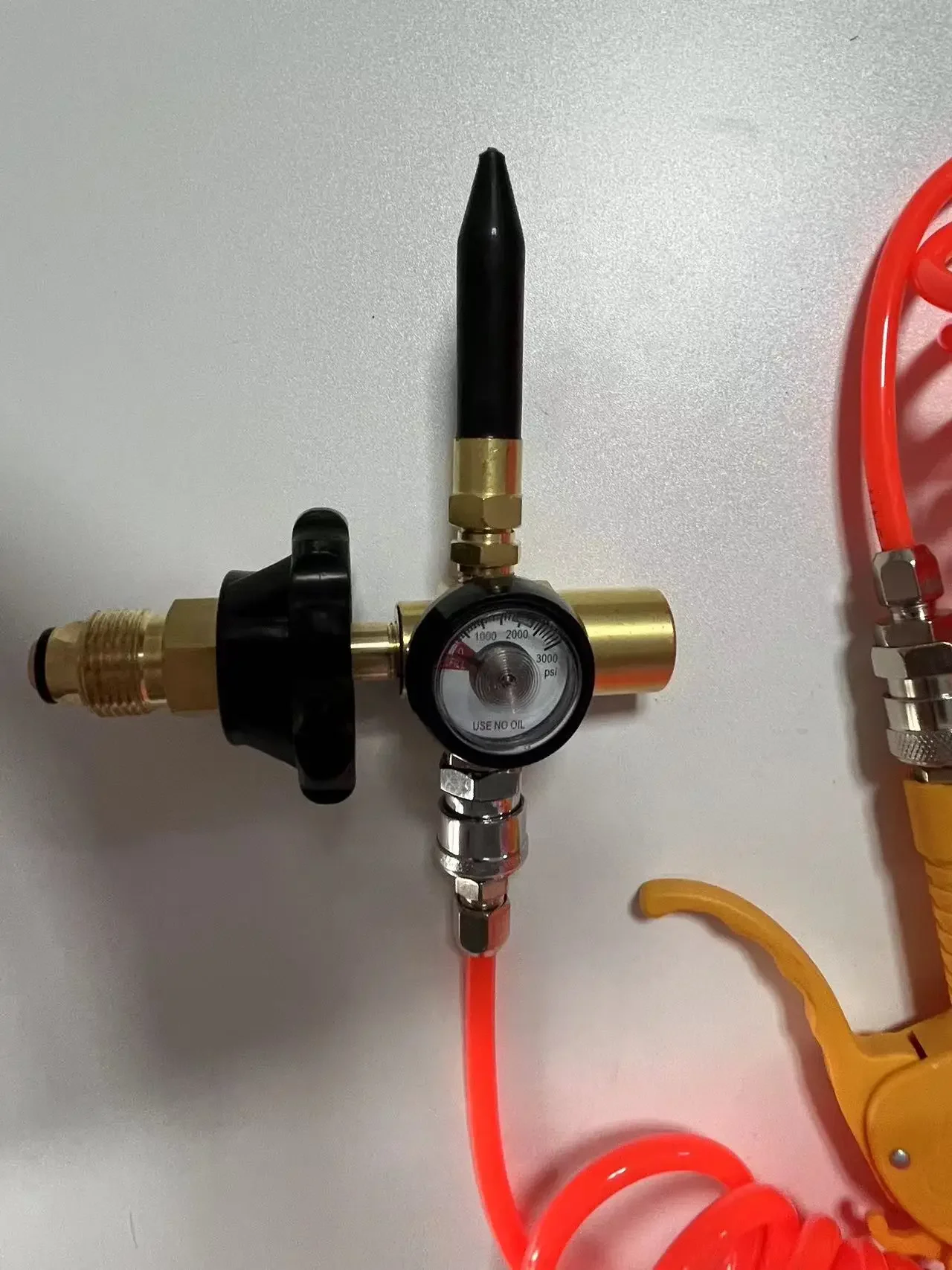 HX0044 Dual Outlet Helium Regulator, All-Brass High Pressure Reducer for Balloon Filling