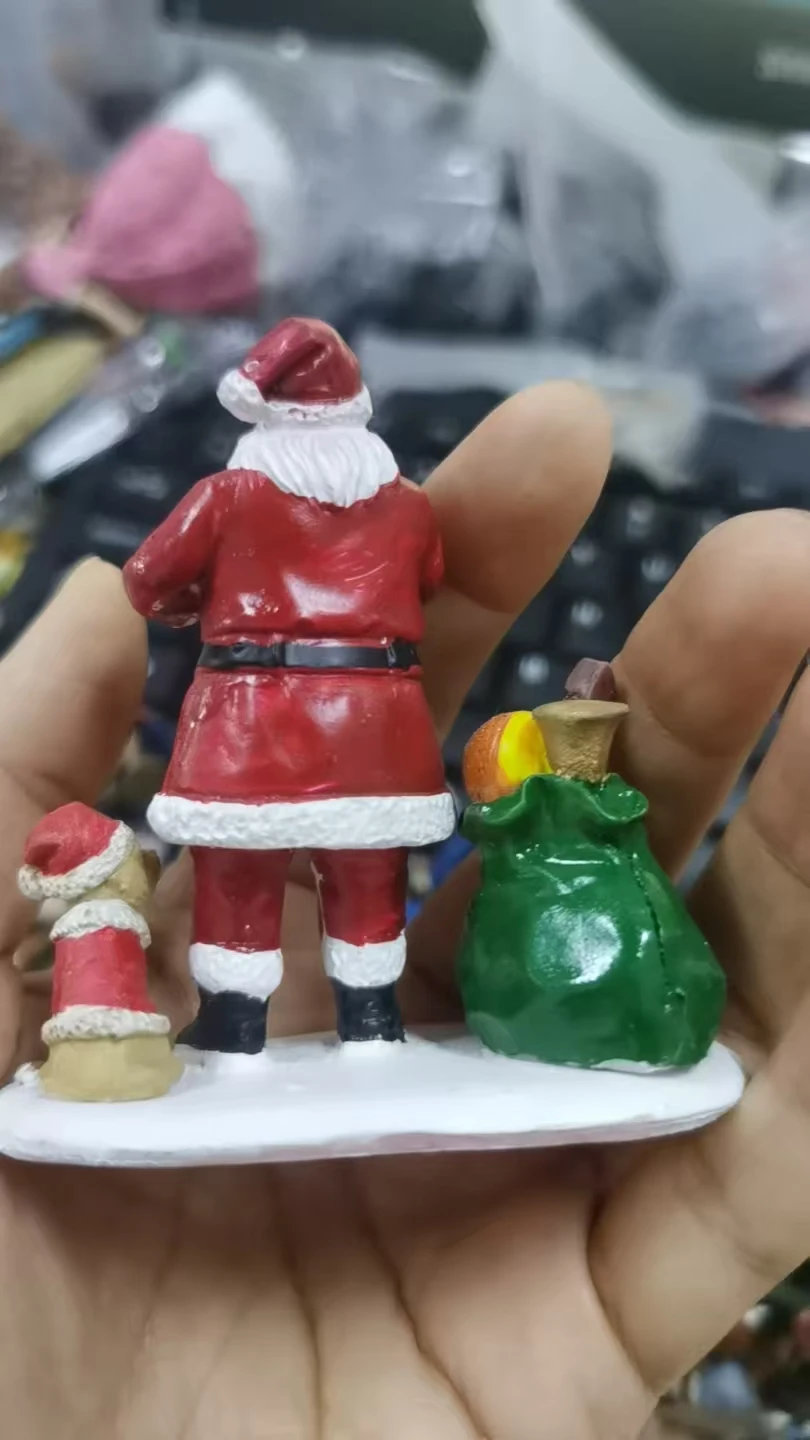 

Фигурка из смолы, психический психологический песочный стол, игровая коробка, корт-терапия, Санта-Клаус, чтение купюр