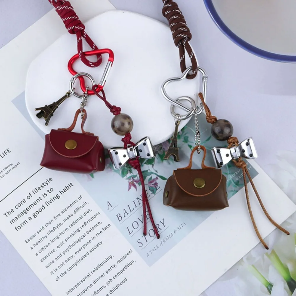 Sweet With Coin Purse Braid Rope Keychain Braid Bag Accessories Bow Bag Pendant Key Ring Phone Lanyard Weave Nylon Rope Ladies