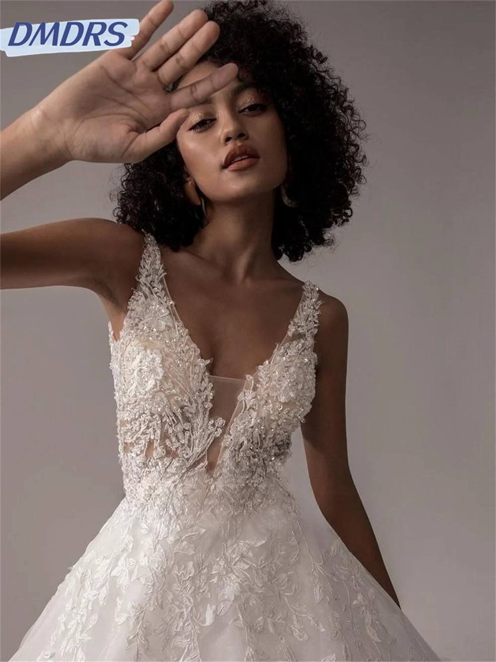 Sexy spaghettibandje bruidsjurk luxe bedrukte trouwjurken elegante vloerlengte jurk op maat gemaakt Vestids De Novia