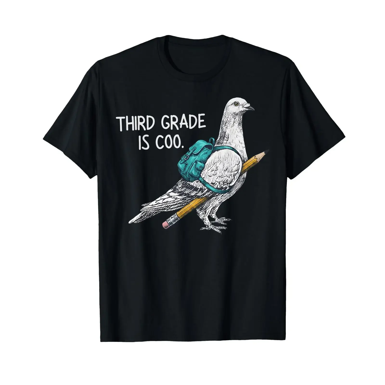 Funny Back to School Third Grade Pigeon T Shirt vintage Washed Casual Comfortable Top For Everyday Wear Stylish homme