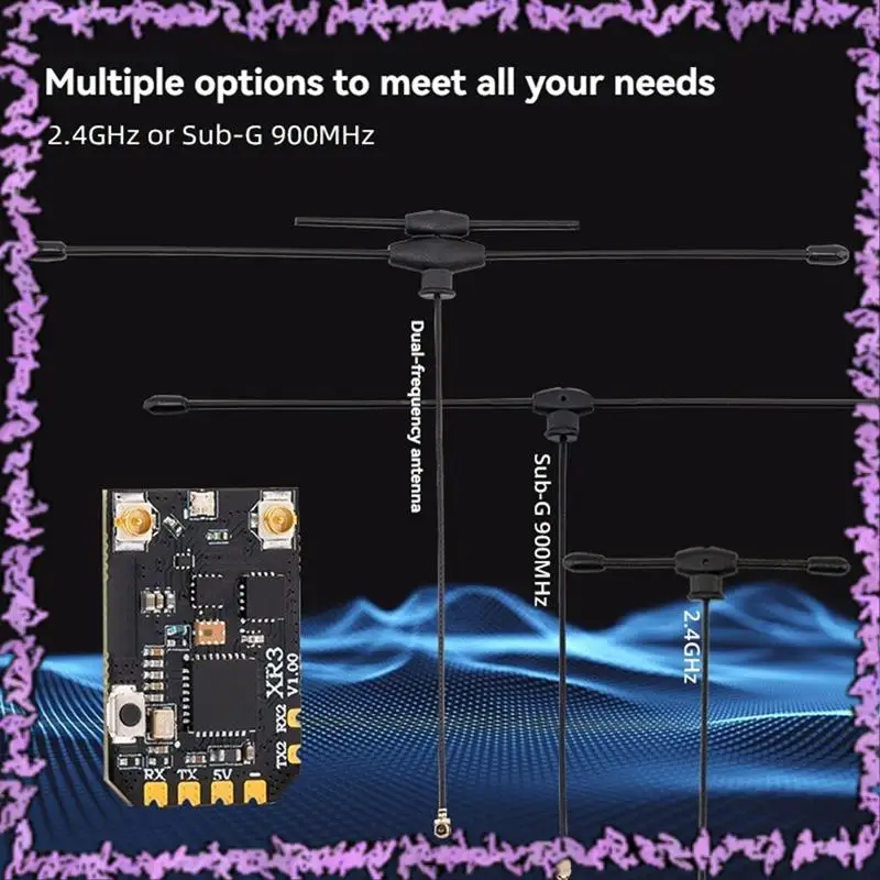 SCLL-For Radiomaster XR3 Nano Dual-Band Expresslrs Receiver With 900Mhz T-Antenna For FPV Long Range RC Drone